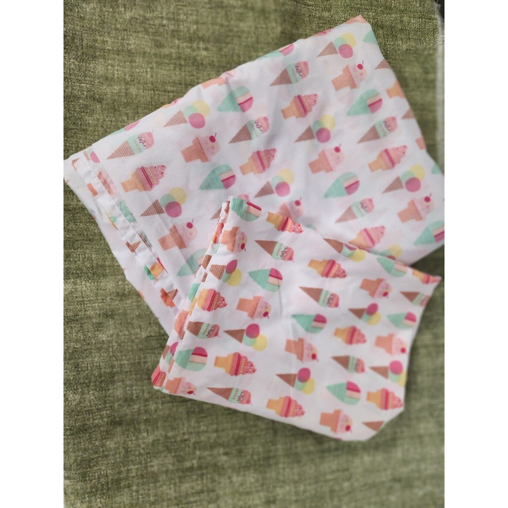 Pillowfort Ice Cream Cones Twin ‎ Flat Sheet and Pillowcase ONLY Craft fabric